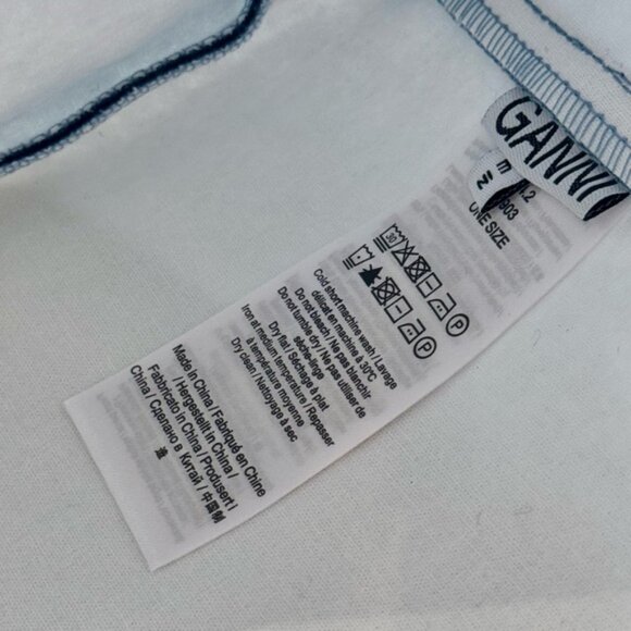 🆕 GANNI 🧿 NWT Washed Blue Embroidered Logo Small Shopper - Picture 11 of 11